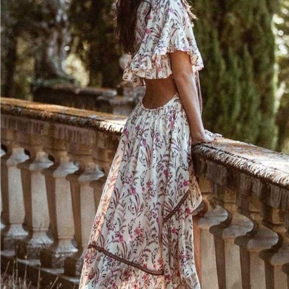 Floral High Low Boho Wrap Sundress - Picture 4 of 6